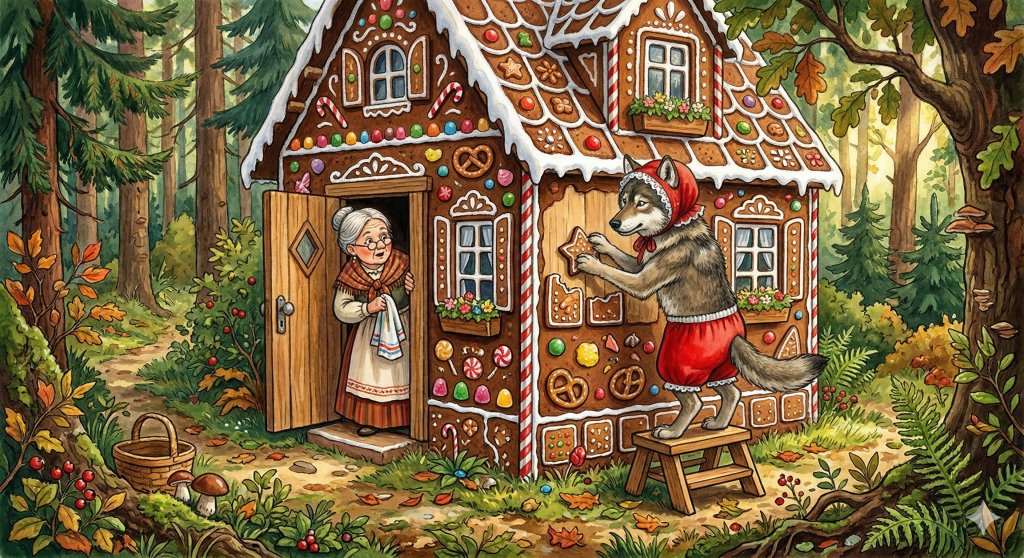 O vlkovi v trenkách, babičce Karkulky a perníkovém incidentu ve Včelném