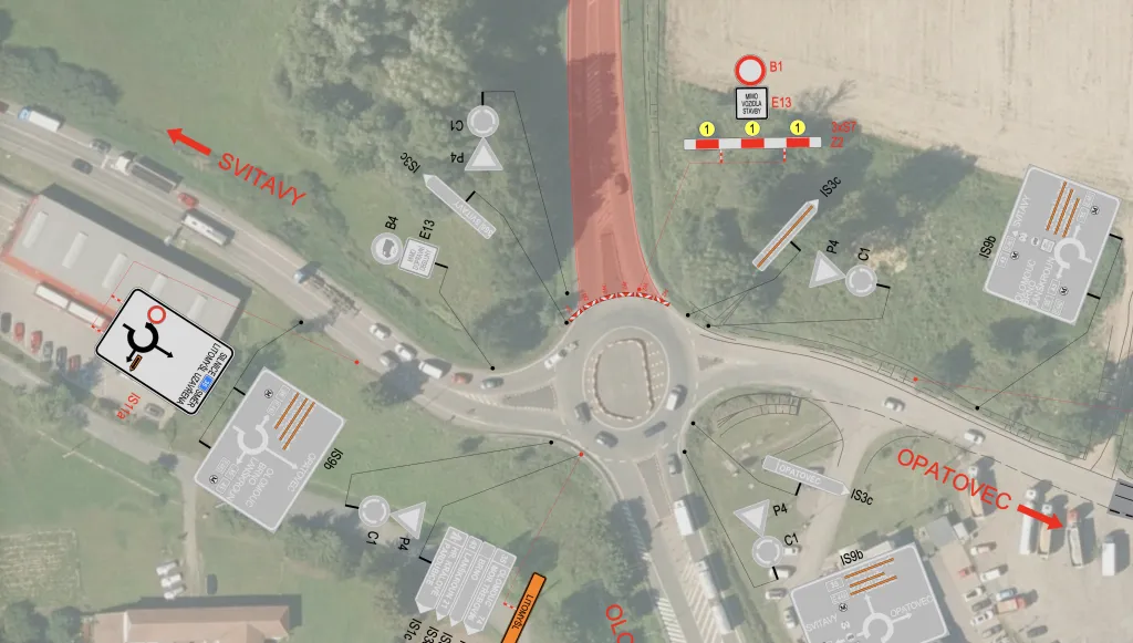 Řidiče čeká od dubna čtyřměsíční objížďka I/35. Auta budou jezdit po dálnici